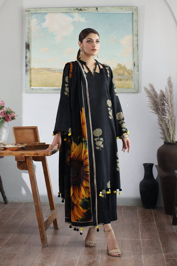 Charizma Black Digital Silk Dress